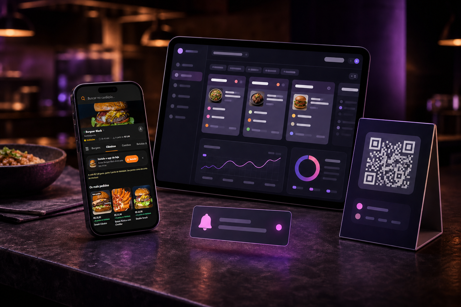 Cardápio digital da Pedevo com produtos e checkout